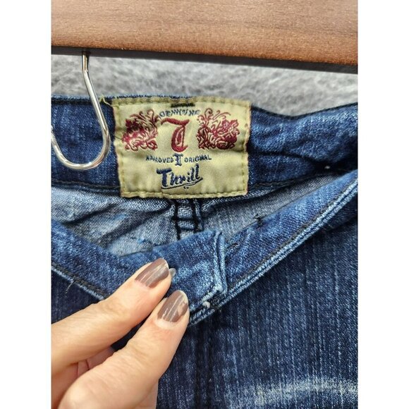 Distressed Skinny Fit Womens Blue Jeans - Picture 3 of 7